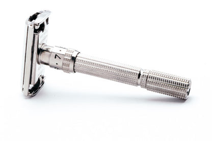 1962 H2 Gillette Slim Adjustable DE Safety Razor w/ Gold Case & Blade Bank