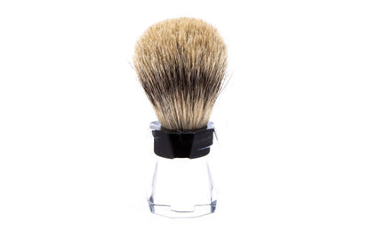 Clear Handle Badger Shave Brush | Vintage Restored