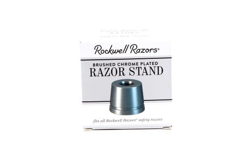 Rockwell Razor Plate R4 Rockwell | Brushed Chrome Plated Safety Razor Stand – Razor Emporium
