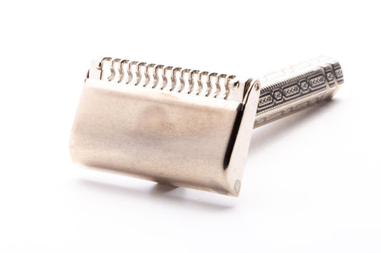 1920's Ever-Ready Single Edge Safety Razor with 1912 Chain Link Handle | Factory Nickel Revamp