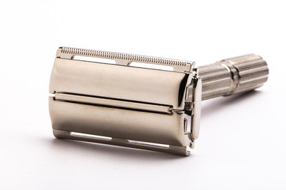 1965 K4 Gillette Slim Adjustable Double Edge Safety Razor | Factory Nickel Revamp