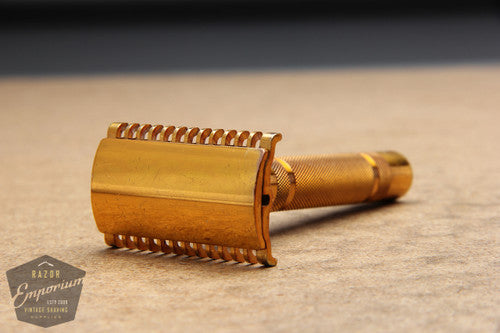 Gillette 1930's Gold NEW Long Comb Double Edge Safety Razor