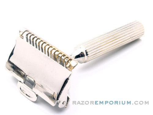 1940's Gem 1912 Style Single Edge Safety Razor w/ Metal Case & Blade Bank