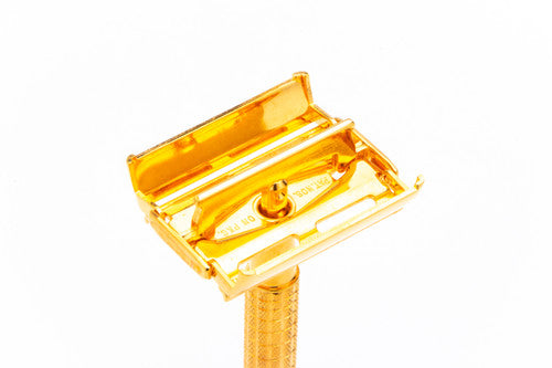 1983 D4 Gillette Flare Tip DE Safety Razor  | 24K Gold Revamp