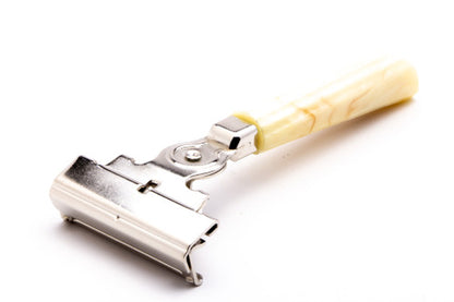 1950's Schick Injector Cream Bakelite Handle | Factory Nickel Revamp