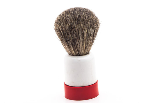 Vintage Restored Red & White Best Badger Shaving Brush