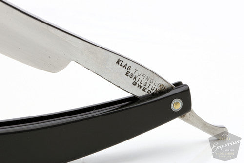 9/16'' Klas Tornblom Faux Frameback Black Chopper Acrylic Straight Razor