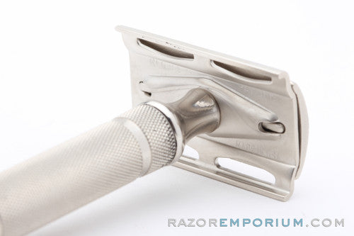 1940's Gillette Tech Head with Common Bar Handle DE Razor | Satin Nickel Revamp