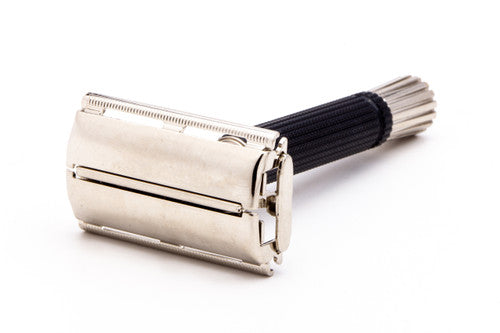 1976 W4 Gillette Black Handle TTO Super Speed Safety Razor  | Factory Nickel Revamp