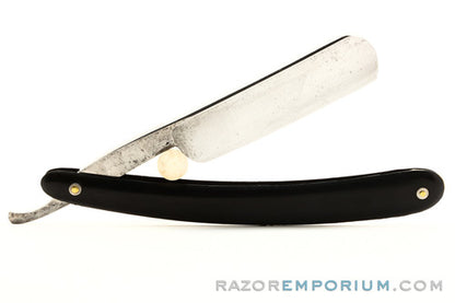 6/8" Vintage Straight Razor w/ Black Acrylic Scales | Solingen