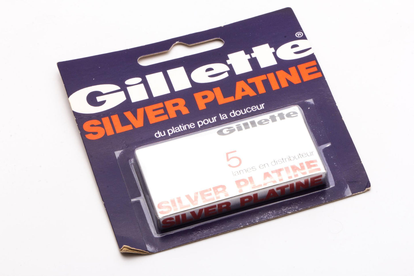Vintage GIllette Silver Platinum [Platine] 5 Blade Dispenser | NOS