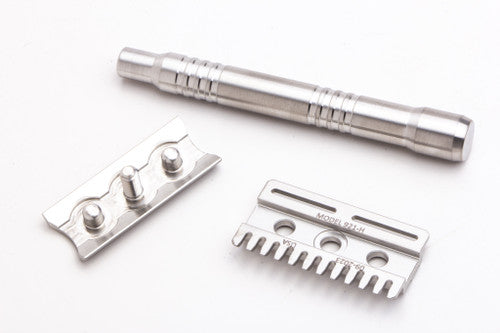 Yates Precision Shaving  Model 921-H Hybrid Bar Double Edge Safety Razor | 316 Stainless Steel