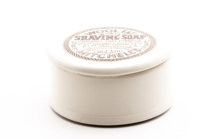 Mitchell's Wool Fat Shaving Soap in Ceramic Dish