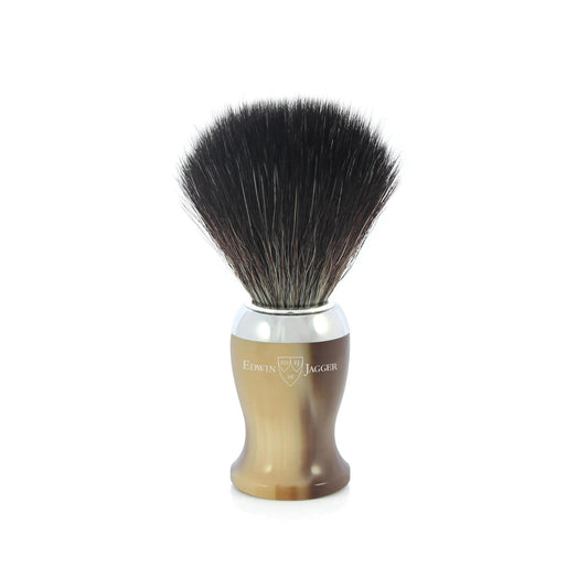 Edwin Jagger | Imitation Horn Shaving Brush (Black Synthetic)