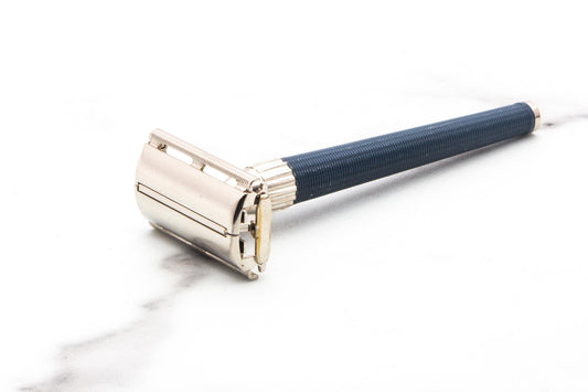 1971 R1 Gillette Navy Blue Knack Double Edge Safety Razor | Original Condition
