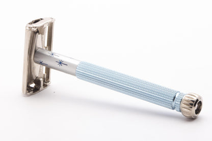1964 J1 Gillette Blue Star Lady Gillette DE Safety Razor Set | Original Condition