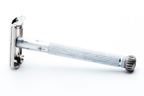 1961 G4 Blue Star Lady Gillette Double Edge Safety Razor | Factory Nickel Revamp