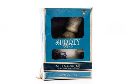 Surrey For Men | New Old Stock Gift Set With Mug, Brush, And Surrey Shaving Soap