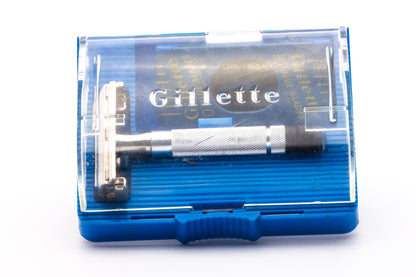 1951 W4 Gillette Black Tip Super Speed Double Edge Safety Razor Set | Original Condition