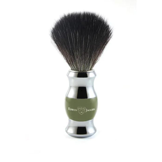 Edwin Jagger | Green & Chrome Shaving Brush (Black Synthetic)