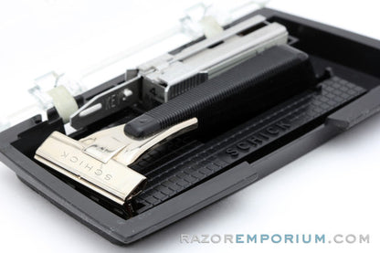 1960's Schick Injector Black Safety Razor with Case