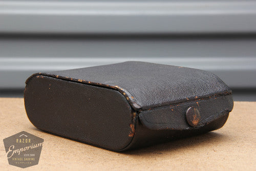 Gillette 1919 Single Ring Vintage DE Travel Set in Black Case Leather RARE