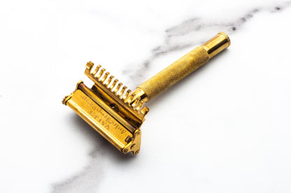 1930's Vintage Valet Auto Strop Set In Gold Travel Case | Original Condition