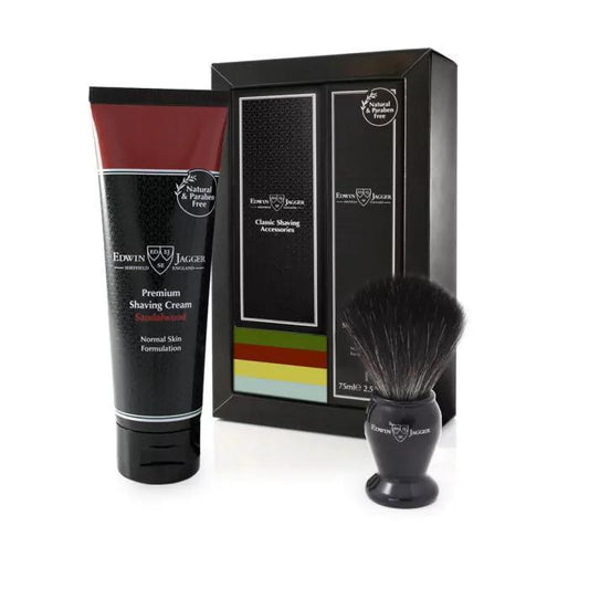 Edwin Jagger | Imitation Ebony Synthetic Brush Gift Set (Sandalwood)