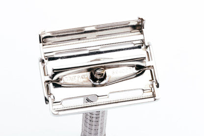 1960's Gillette Giromatic Flare Tip Rocket Safety Razor - Nickel Revamp