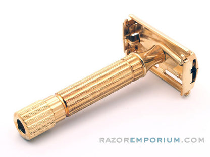Gillette 1948-51 Aristocrat DE Safety Razor w/ Leather Case & Blades