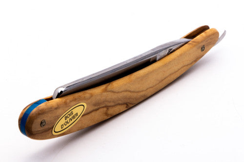 5/8" Ertan Süer Gustav Train Express Carbon Straight Razor | Olivewood Scales