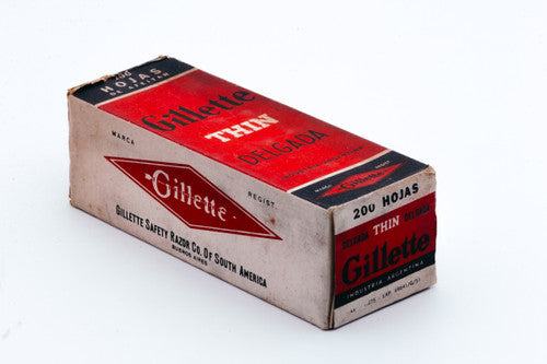 NOS - 200 Gillette Delgada Thin - Made in Argentina - Double Edge Razor Blades