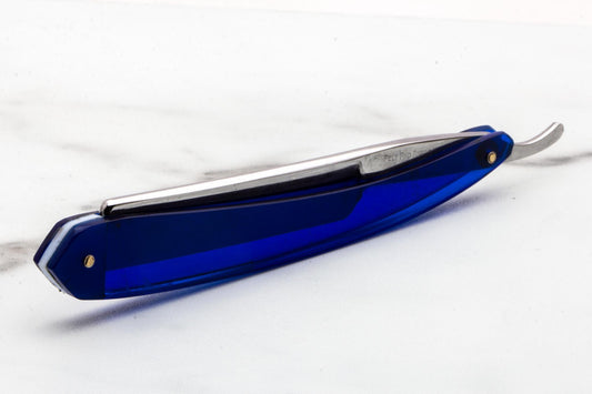 5/8" Vintage Restored Felt Pad Razor Co Straight Razor w/ Custom Blue Scales