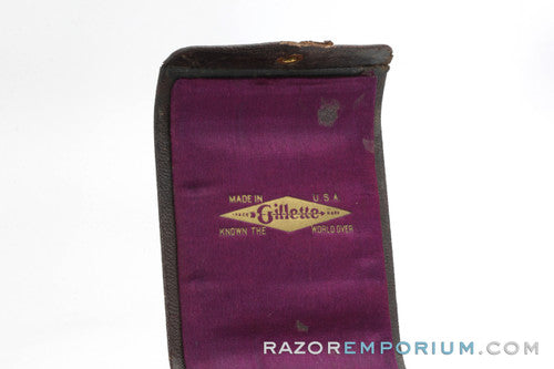 1905 Gillette Single Ring Old Type Travel Brown Combination Set Revamp