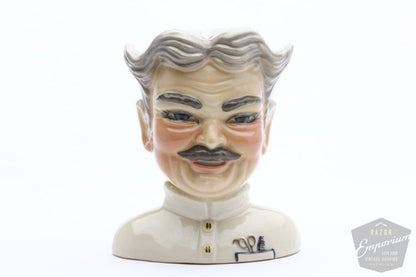 Barber Head by Ceramic Arts Studio Porcelain Blade Safe - Madison, Wisconsin