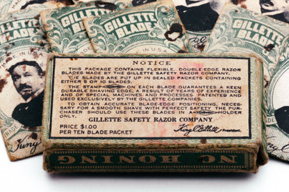 7 Gillette Green Double Edge Safety Razor Blades in Box