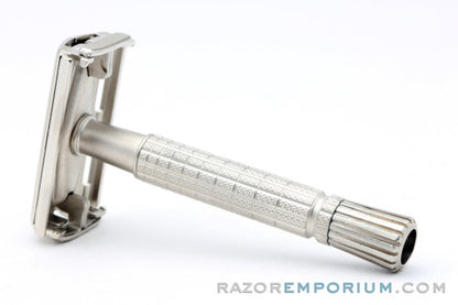 1961 Gillette Flare Tip Super Speed DE Safety Razor Satin Nickel Revamp