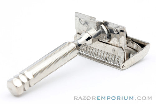 1930's Gem Minute Man Metal Wall Hanger with Single Edge Razor