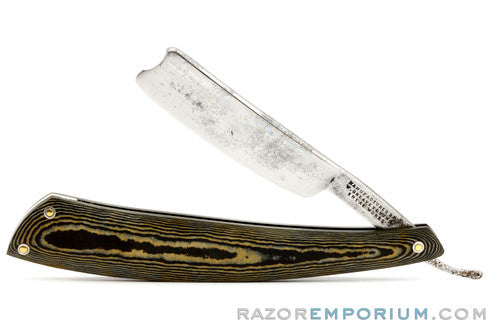 6/8" WM Greaves & Sons Straight Razor Custom G10 Green Scales
