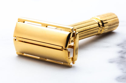 1959 E4 Gillette TTO Fatboy Adjustable Double Edge Safety Razor | 24K Gold Revamp