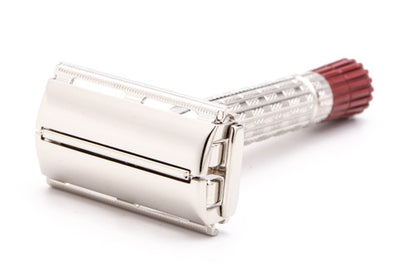 1958 D1 Gillette Heavy Red Tip Super Speed Double Edge Saftey Razor | Factory Nickel Revamp