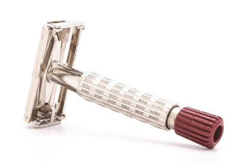 1950's British Gillette Heavy Red Tip DE Super Speed Safety Razor  | Made in England