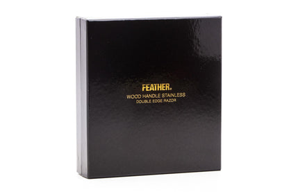 Feather WS-D2S Stainless Steel/Wood Double Edge Safety Razor with Stand