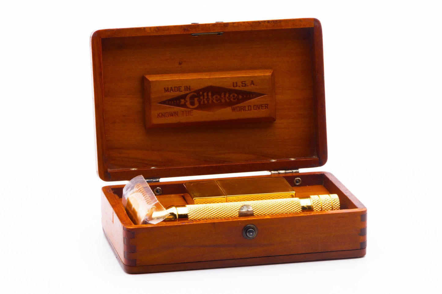 1922 Gillette Big Fellow Double Edge Safety Razor Set | 24K Gold Revamp