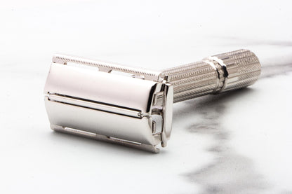 1960 F4 Gillette Rhodium Fatboy Adjustable Double Edge Safety Razor  | Original Condition