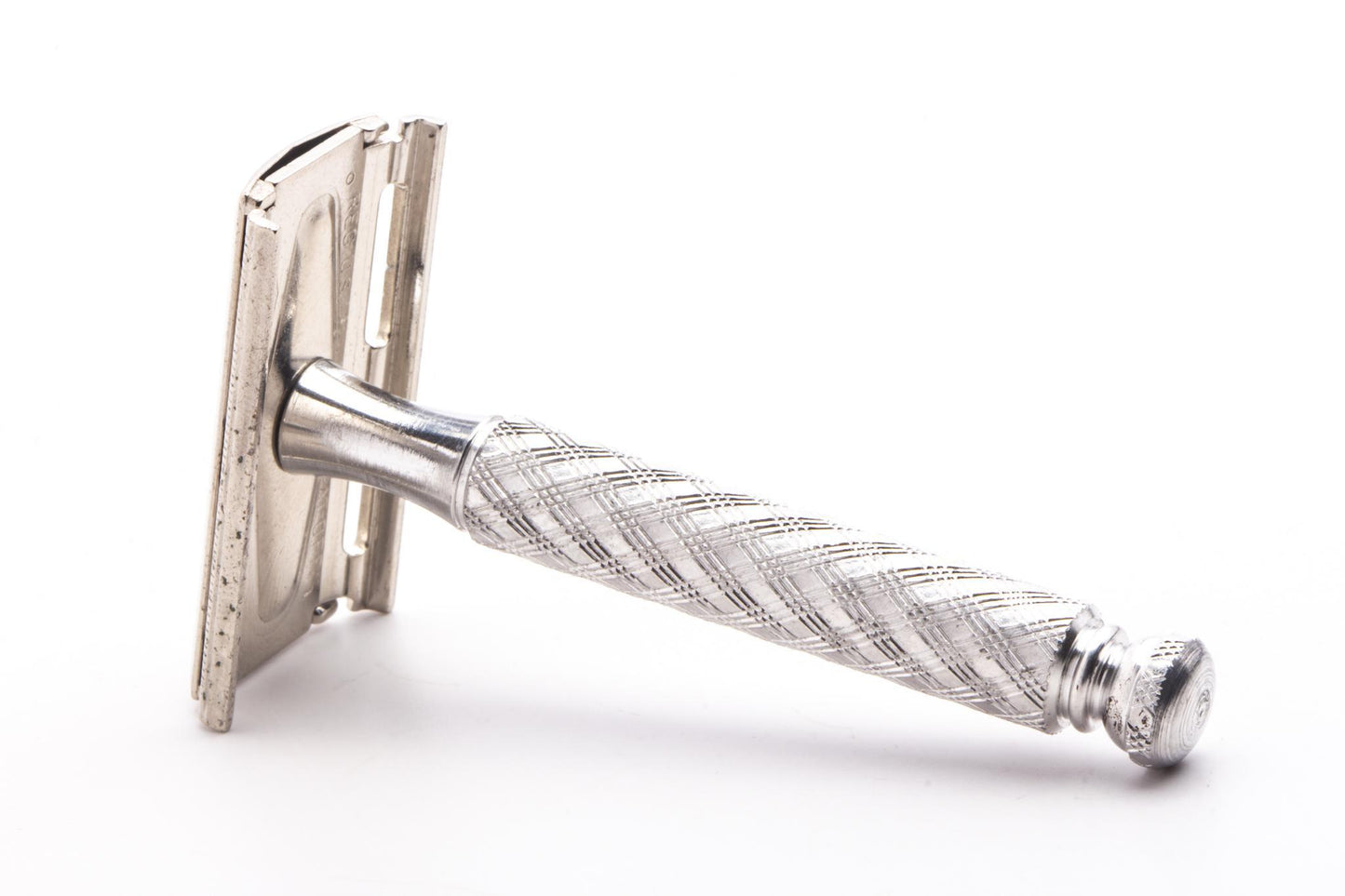 1969 O1 Gillette Spiral Handle Ball End Tech Safety Razor | Factory Nickel Revamp