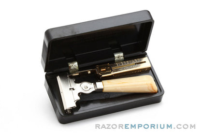 1940's Schick Single Edge Injector Bakelite Handle Set Case & Key