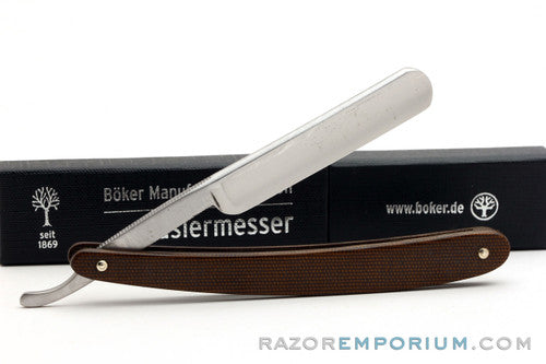 4/8" H. Boker Tree Brand Green Canvas Micarta Straight Razor | Shave Ready