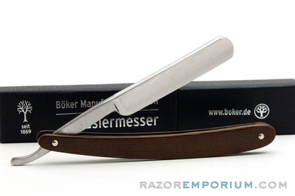 4/8" H. Boker Tree Brand Green Canvas Micarta Straight Razor | Shave Ready