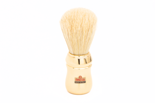 Omega 20480 Pure Bristle Shaving Brush - Gold